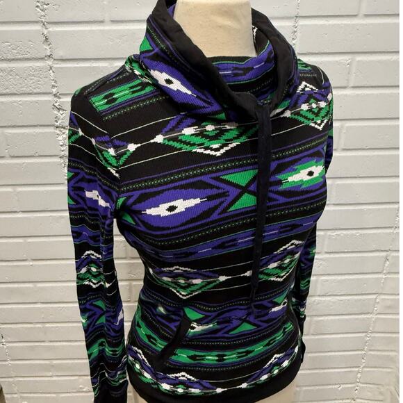 Lauren Ralph Lauren Tops - Lauren Ralph Lauren Active Aztec Southwest Thermal Cowl Neck Sweatshirt Top Med